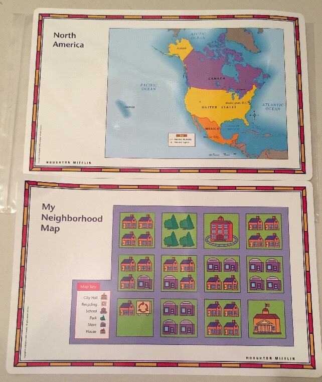 United States USA US World Desk Map PLACEMATS States Reverse Home School Study