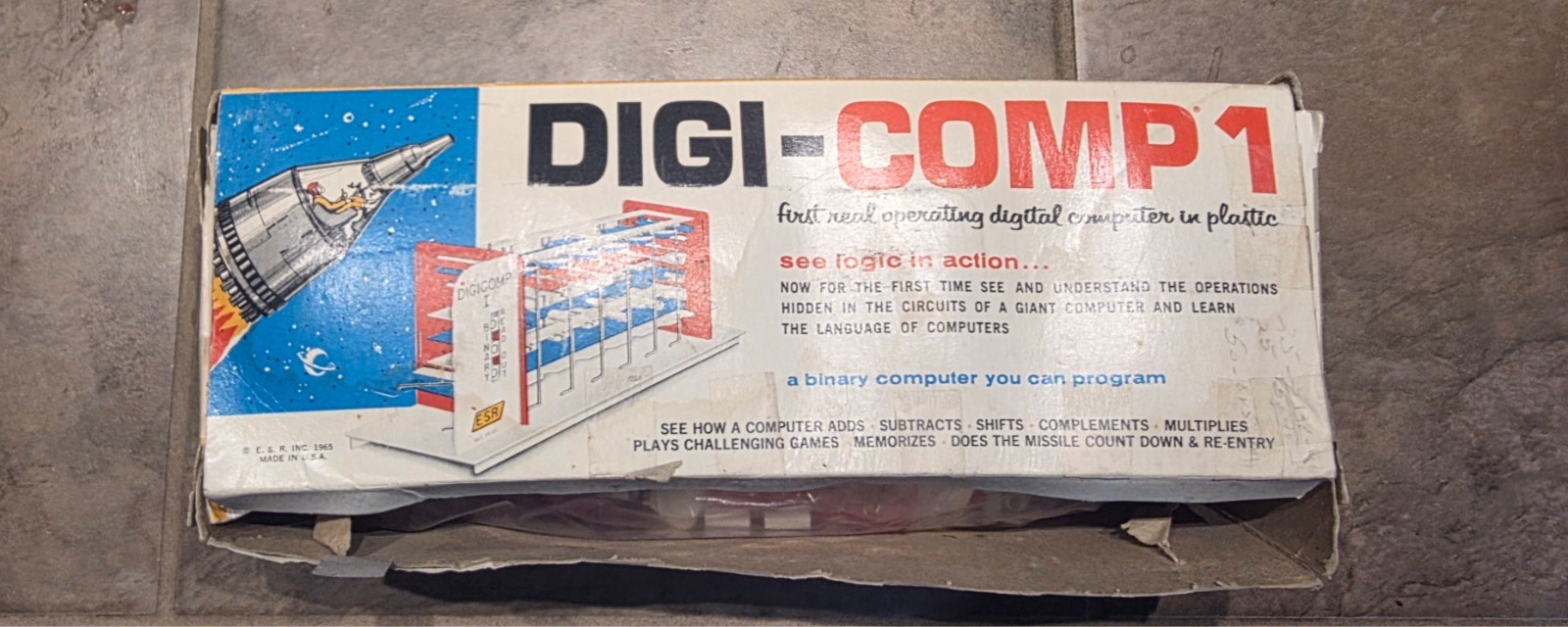 ESR Digi-Comp 1 Binary Computer Kit Original Box Manuals STEM Early Computing