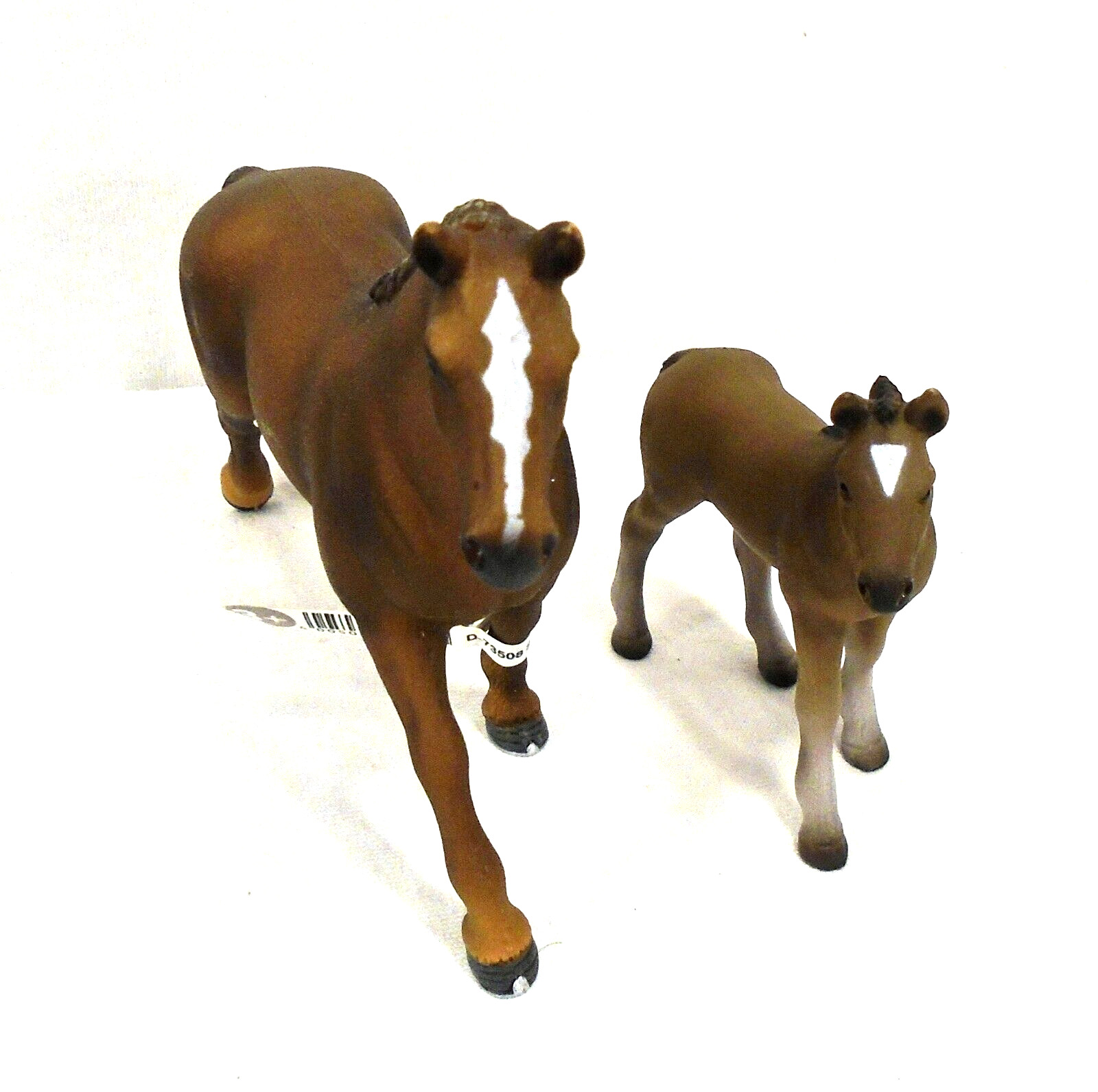 Schleich Brown Hanoverian Mare 2012 13729 & Foal 2003 13277 Model Horses Figures