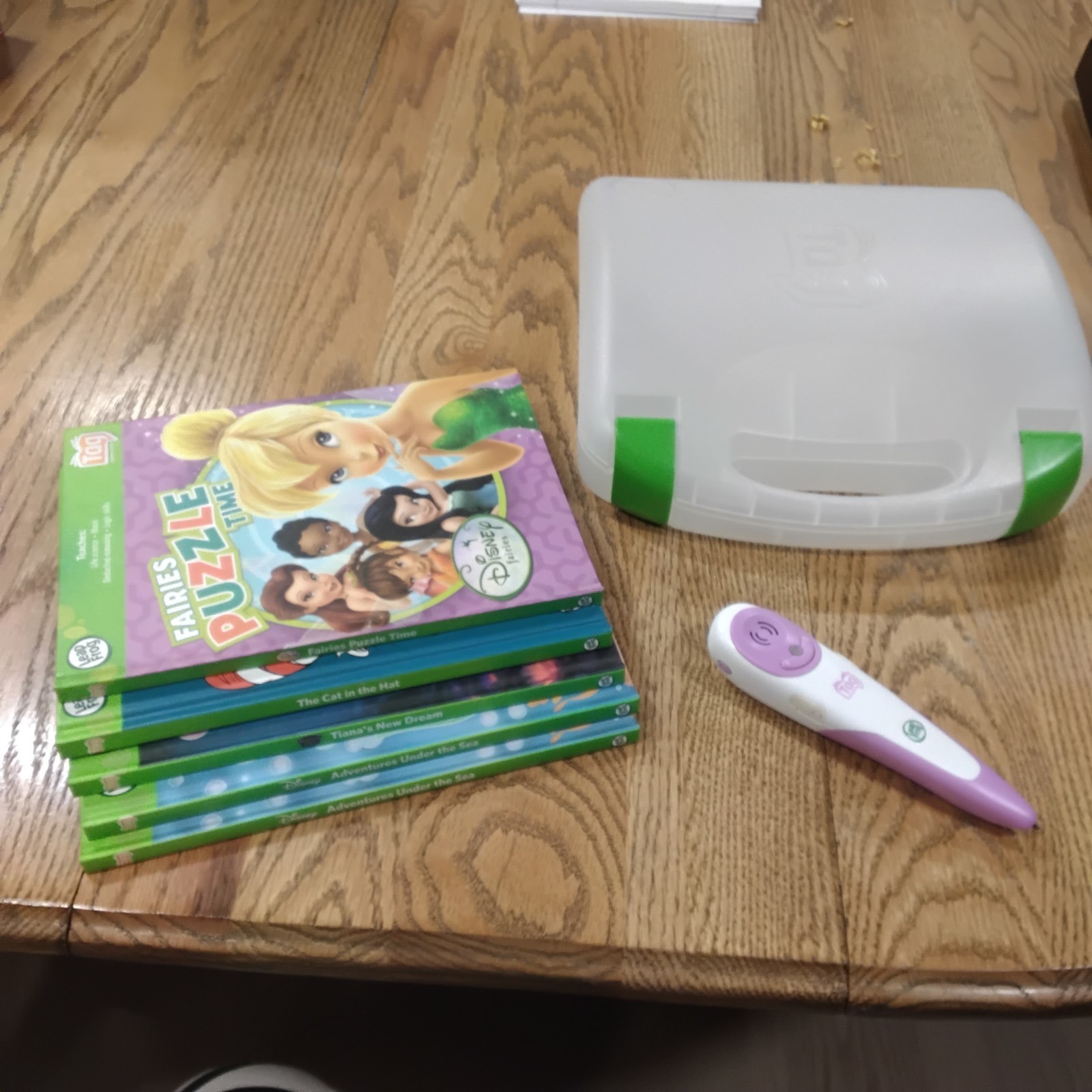 Leap Frog Tag Reader Pen Case & Books Lot Little Mermaid Princess Cat In The Hat