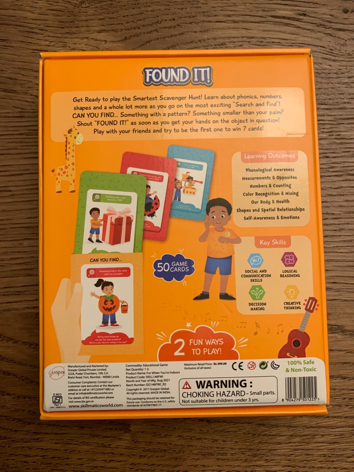 Skillmatics Card Game: Found It Indoor Edition – New in package – Ages 4-7