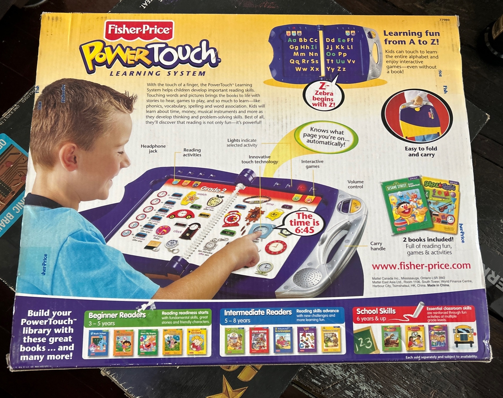 Fisher Price Power Touch Learning System With 2 Books PreK-2nd Grade 3-8 Yrs