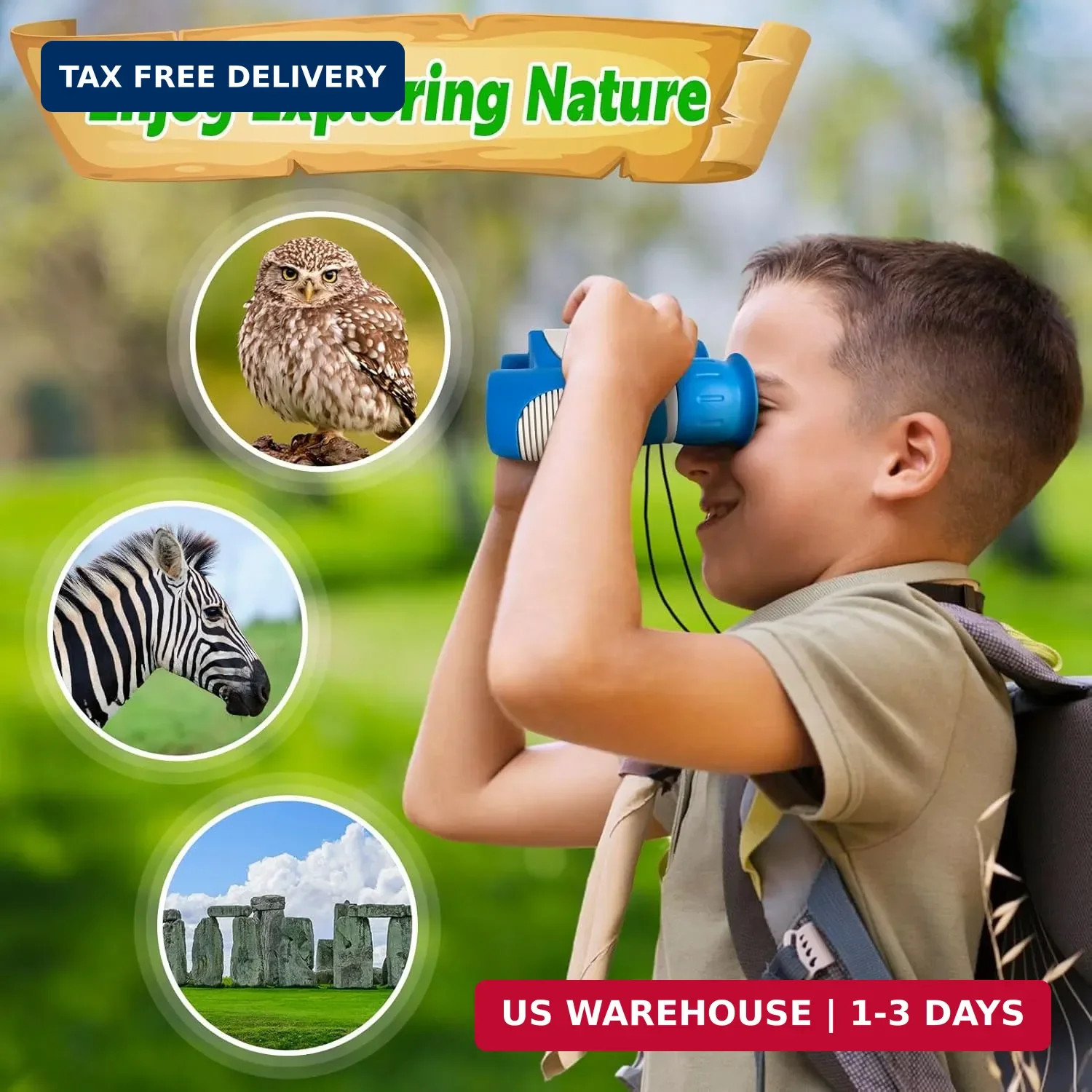 YOPINSAND Binoculars for Kids, Kids Binoculars for Ages 3-12 Boys BLUE