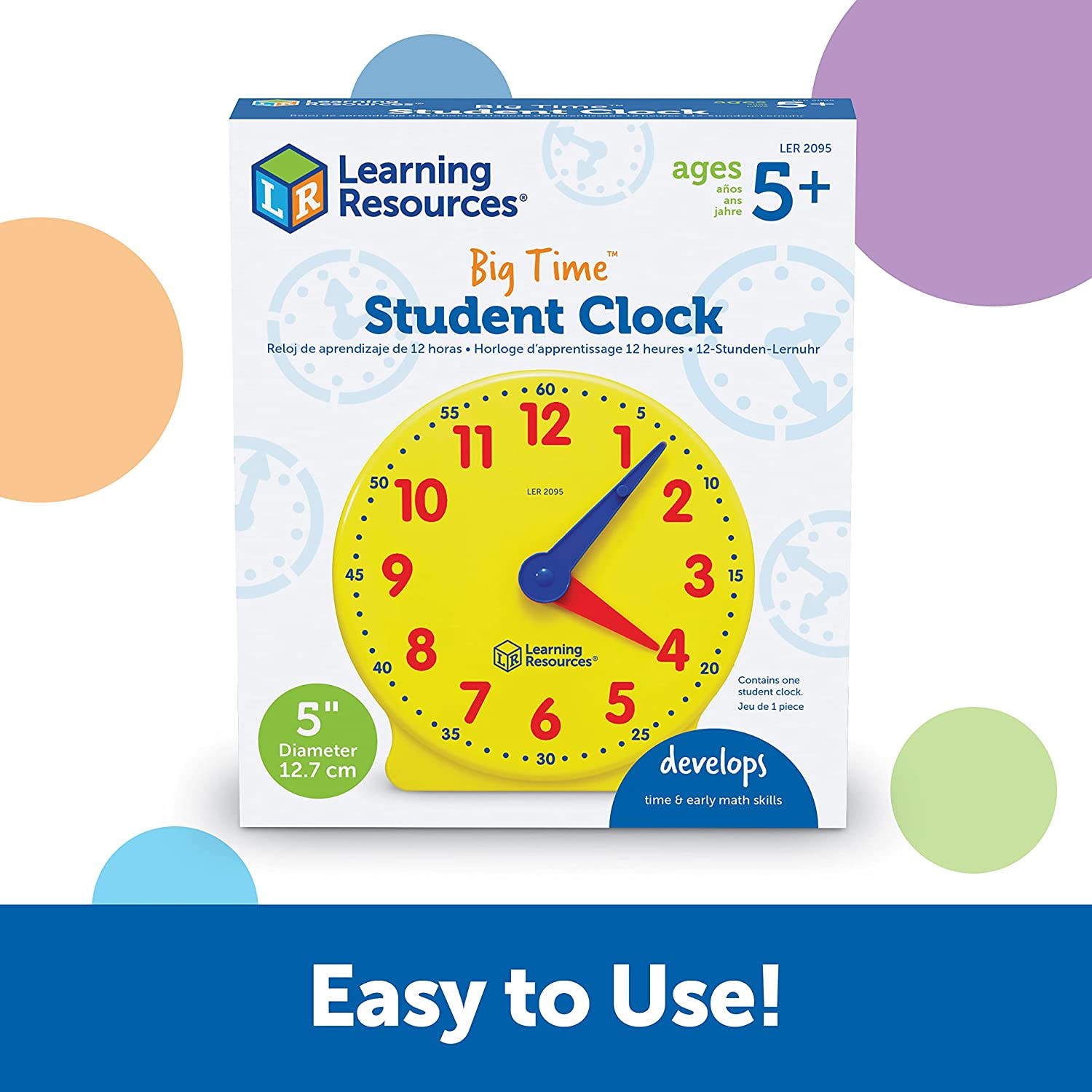 Big Time Student Clock, Teaching & Demonstration Clock, Develops Time and Early