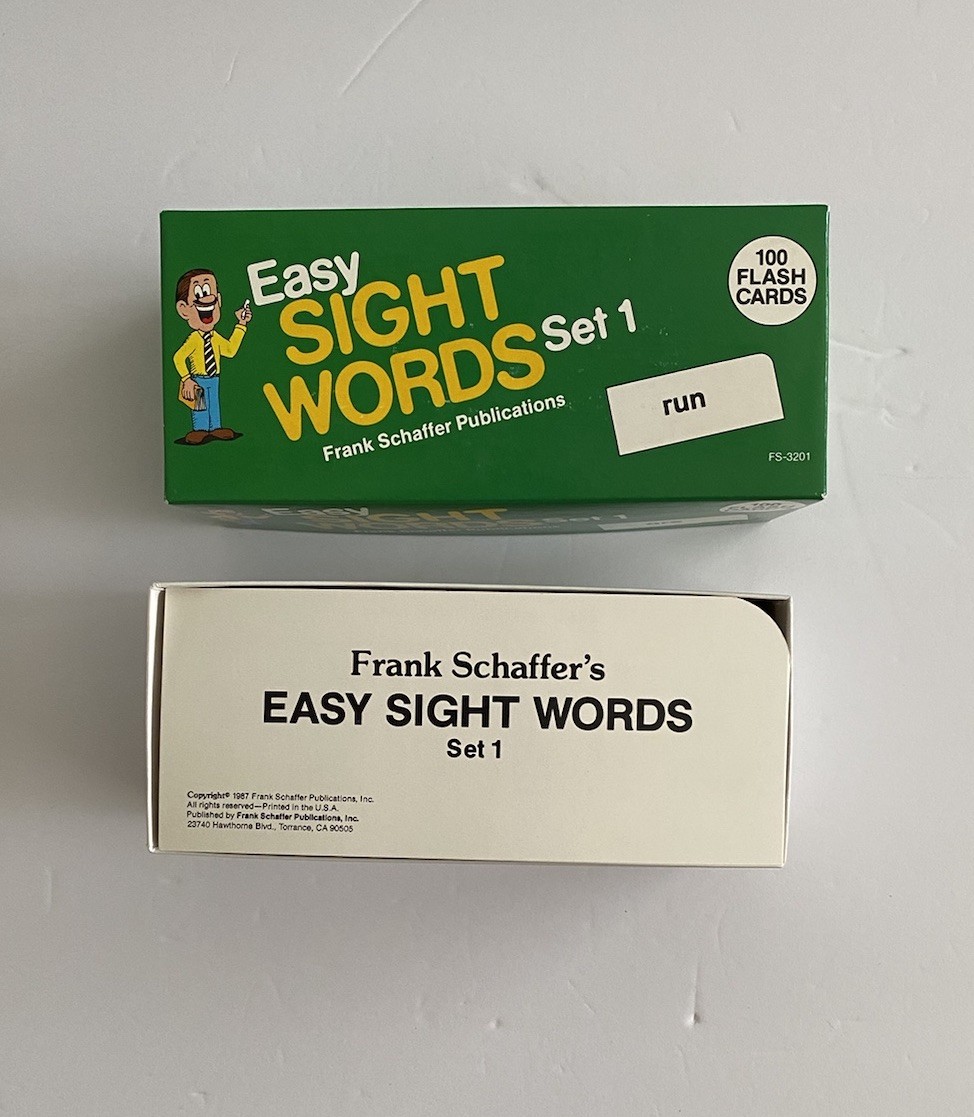 Vintage 1987 Frank Schaffer’s Easy Sight Words Box Set 1 #100 Flash Cards