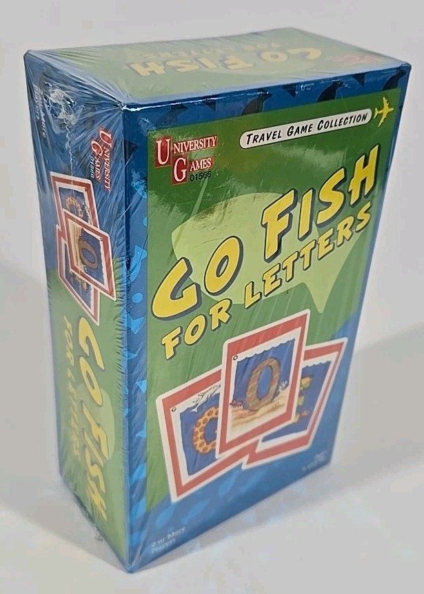 Go Fish For Letters Laminated Make A Word Card Game University Games Rare-New!