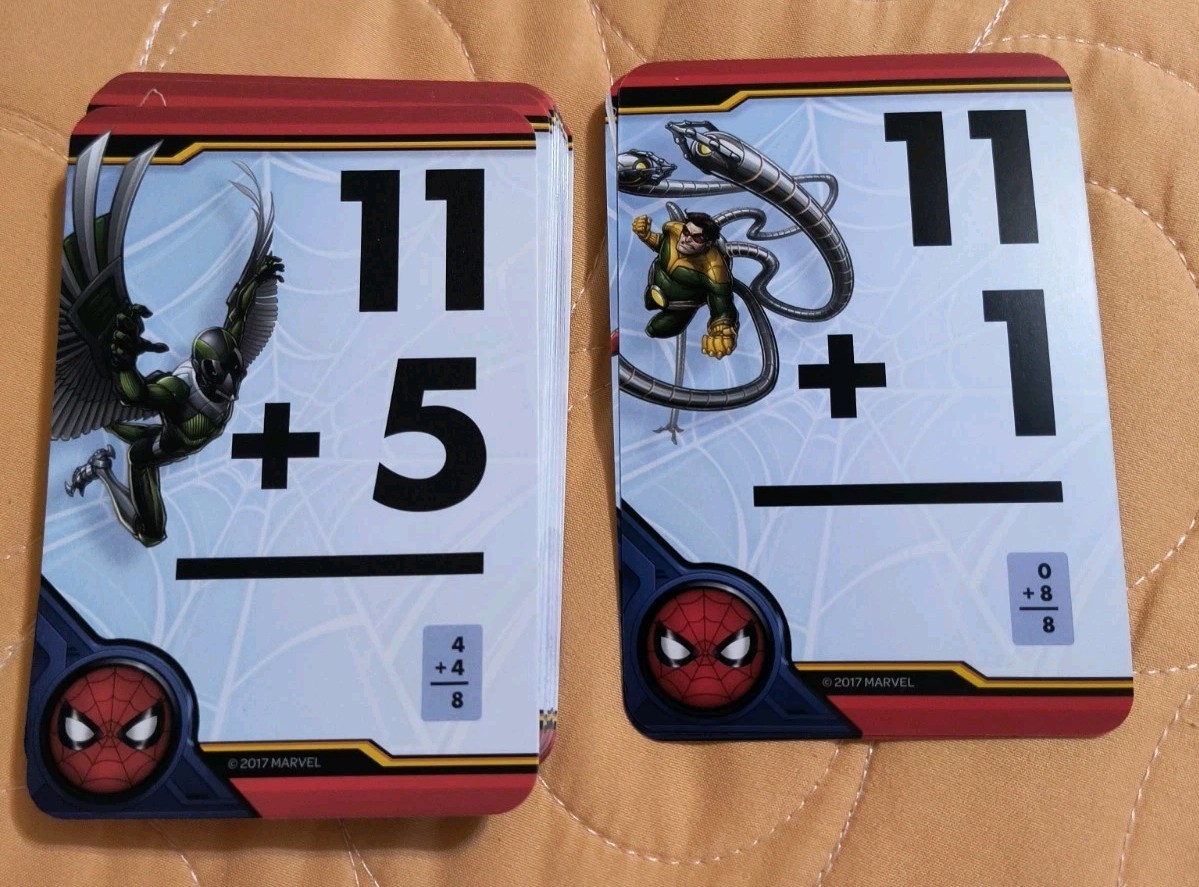 Marvel SPIDERMAN 🕷️ Addition Flash Learning Colorful Cards NEW! Free Shipping!