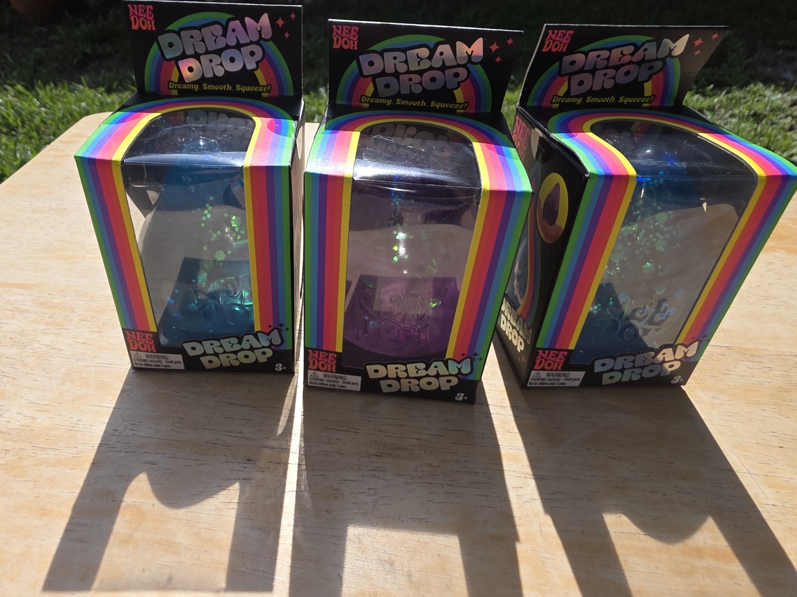​NeeDoh Dream Drop Lot of 3 Schylling Sensory Fidget Squish Toy Blue & Purple…