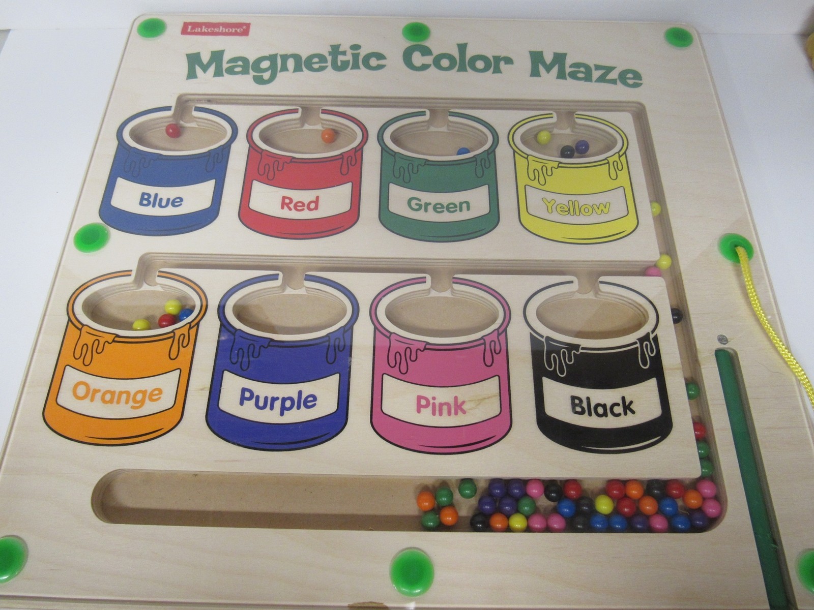 Lakeshore Educational Magnetic Color Maze Wooden Paint Can Magnet Board Puzzle
