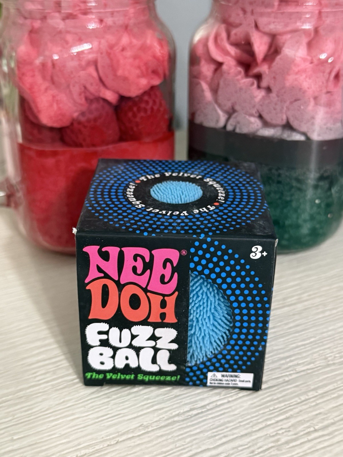 NEW Blue Needoh FUZZ BALL Nee Doh Squishy Fuzzball AUTHENTIC US Squeeze Squish