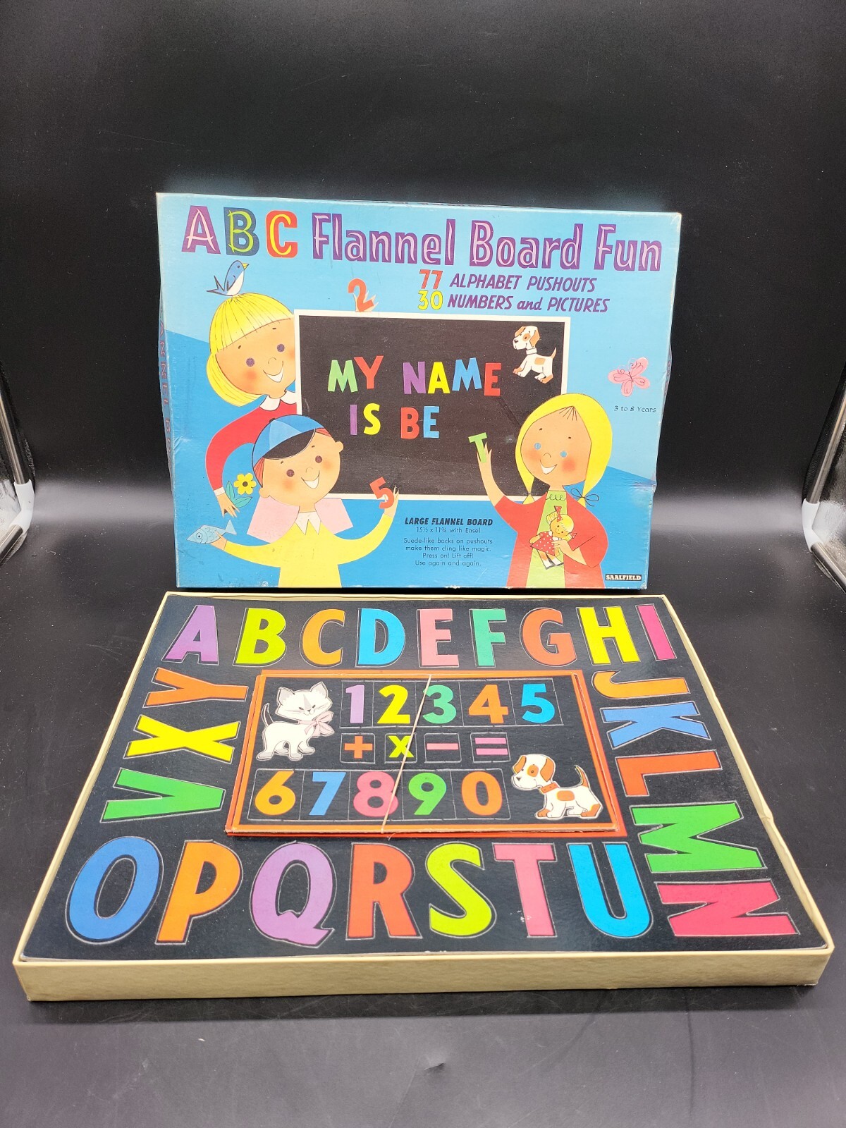 Vintage Flannel Board Complete Set 100+ Piece Activity ABC Numbers RARE NEW