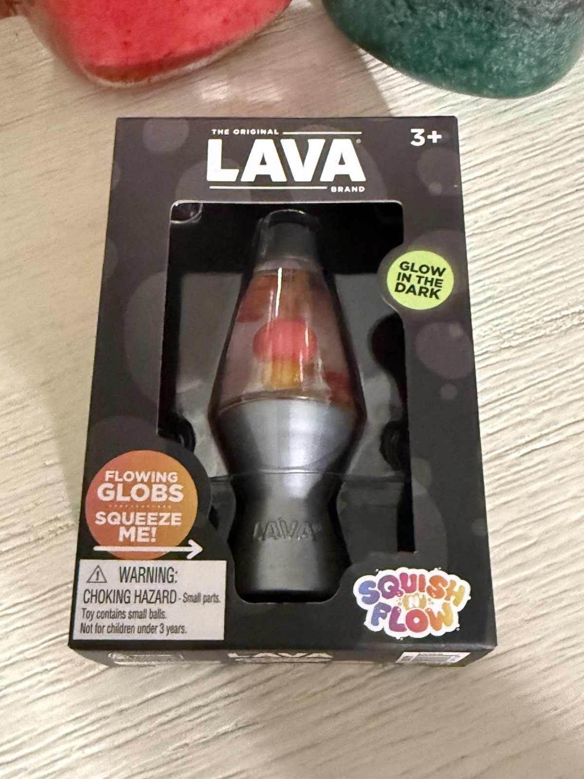 Schylling Lava Lamp Squish N Flow Squishy NeeDoh Glow In The Dark Clear Rare New