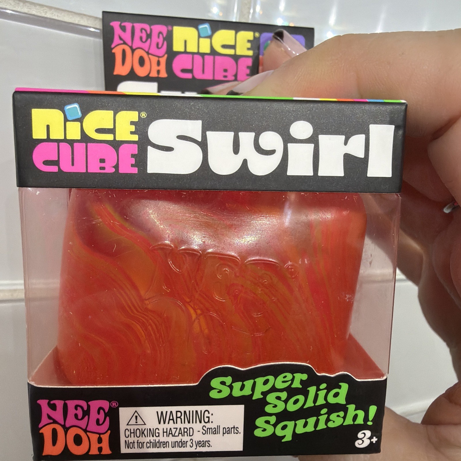 ORANGE/RED/YELLOW Schylling NeeDoh Nice Cube SwirL AUTHENTIC 1 per order