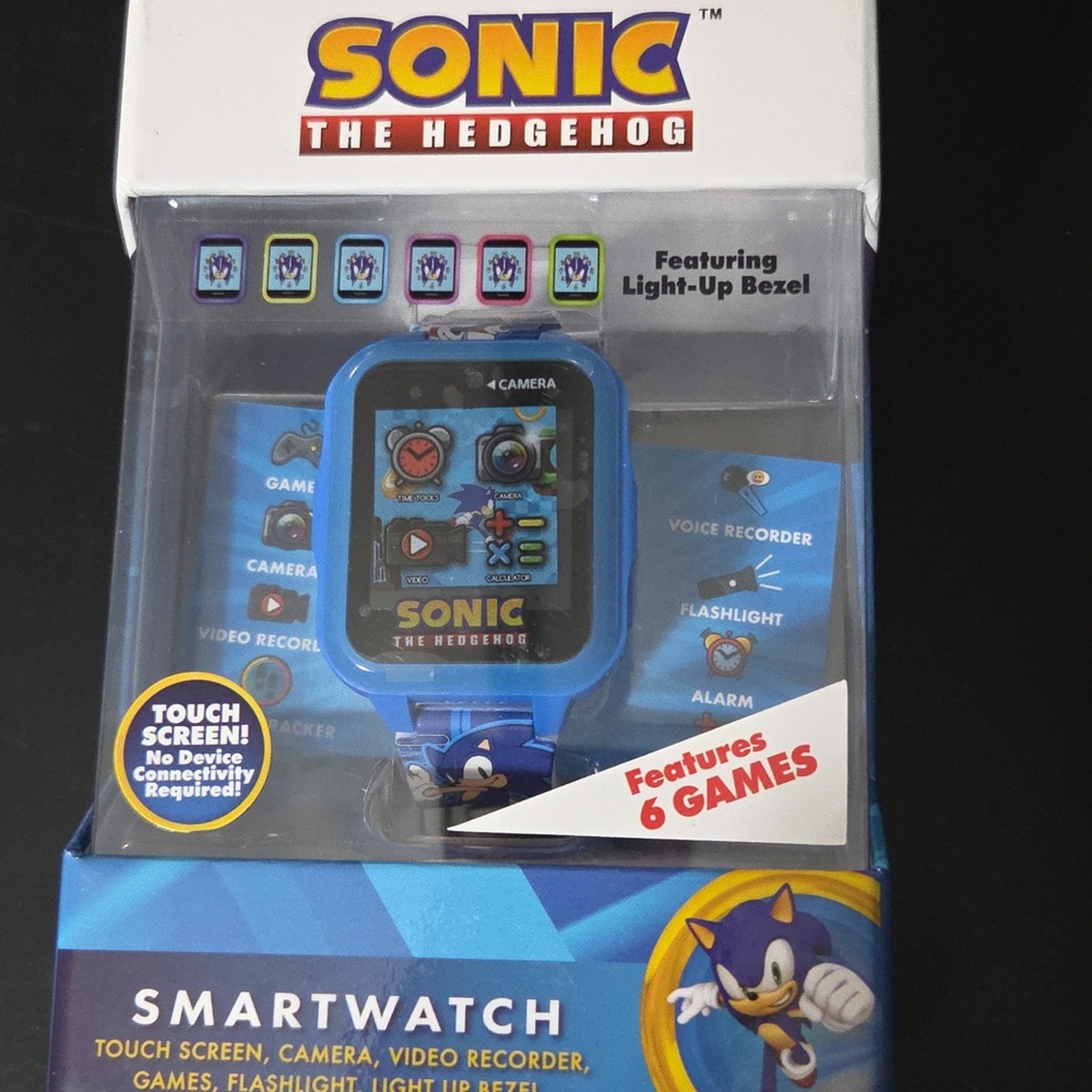 Sonic The Hedgehog Kids Interactive Smartwatch Touchscreen Camera Games Blue New