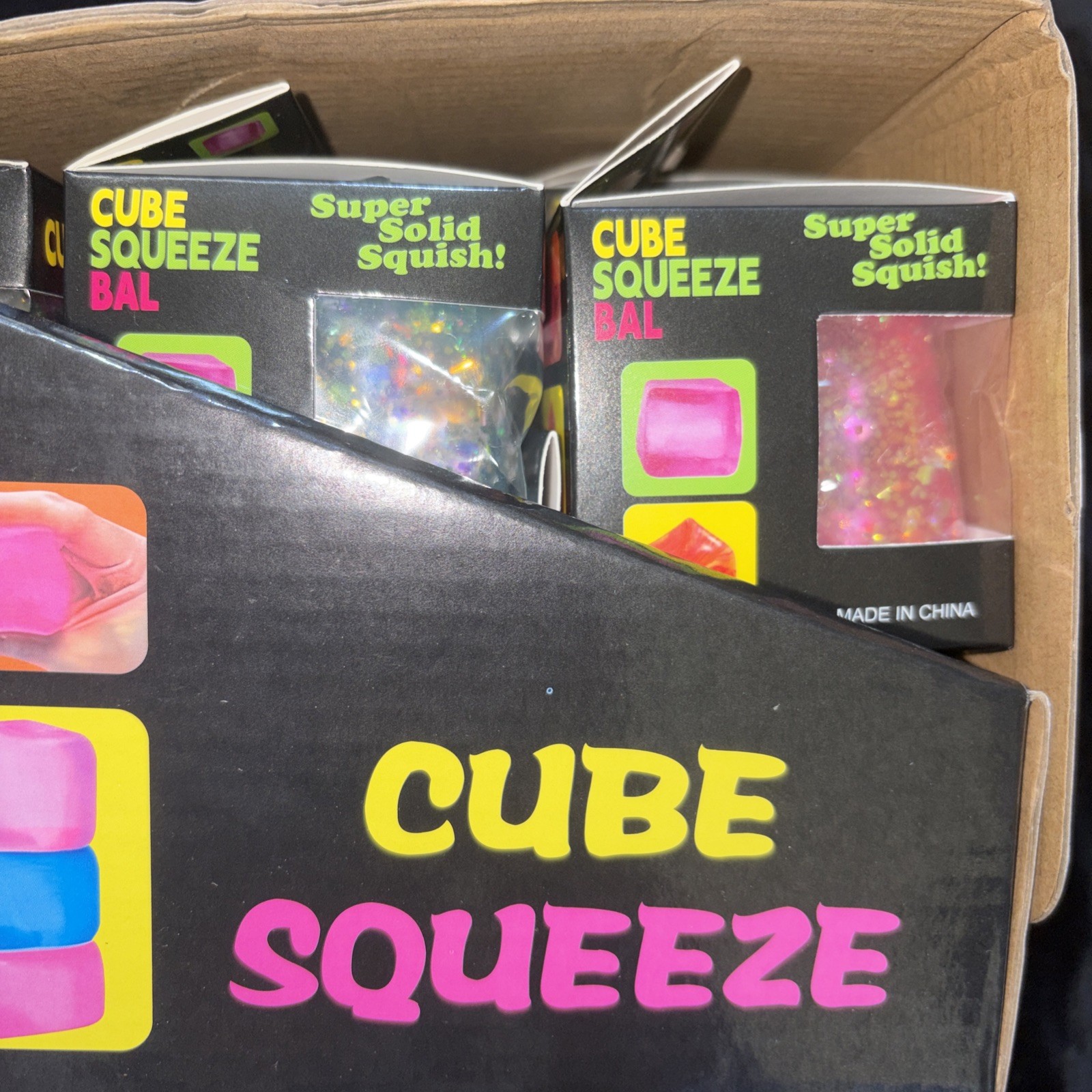 Lot Of 12 New Cube Squeeze SOLID Squish BLUE PURPLE PINK ORANGE Fast Ship 🧊