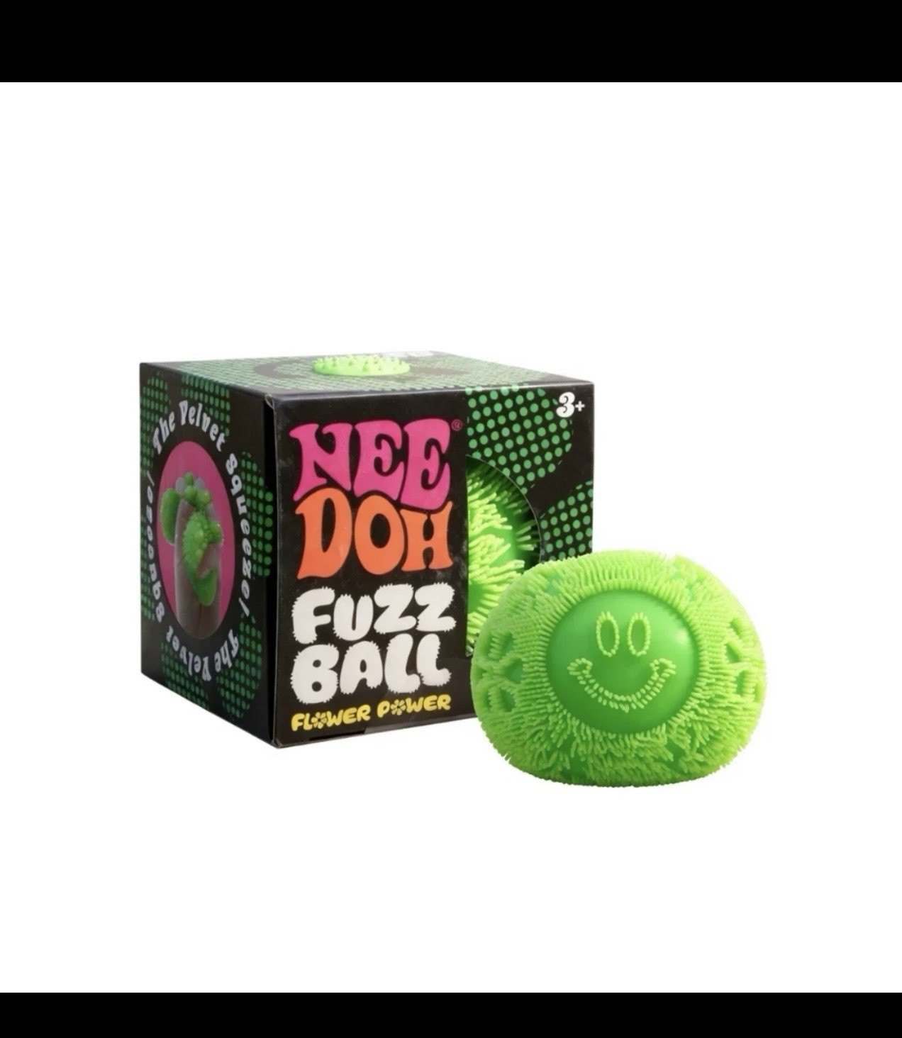 Nee Doh Fuzz Ball “Flower Power” Tactile Squeeze Stress Ball, Multicolor, 3+