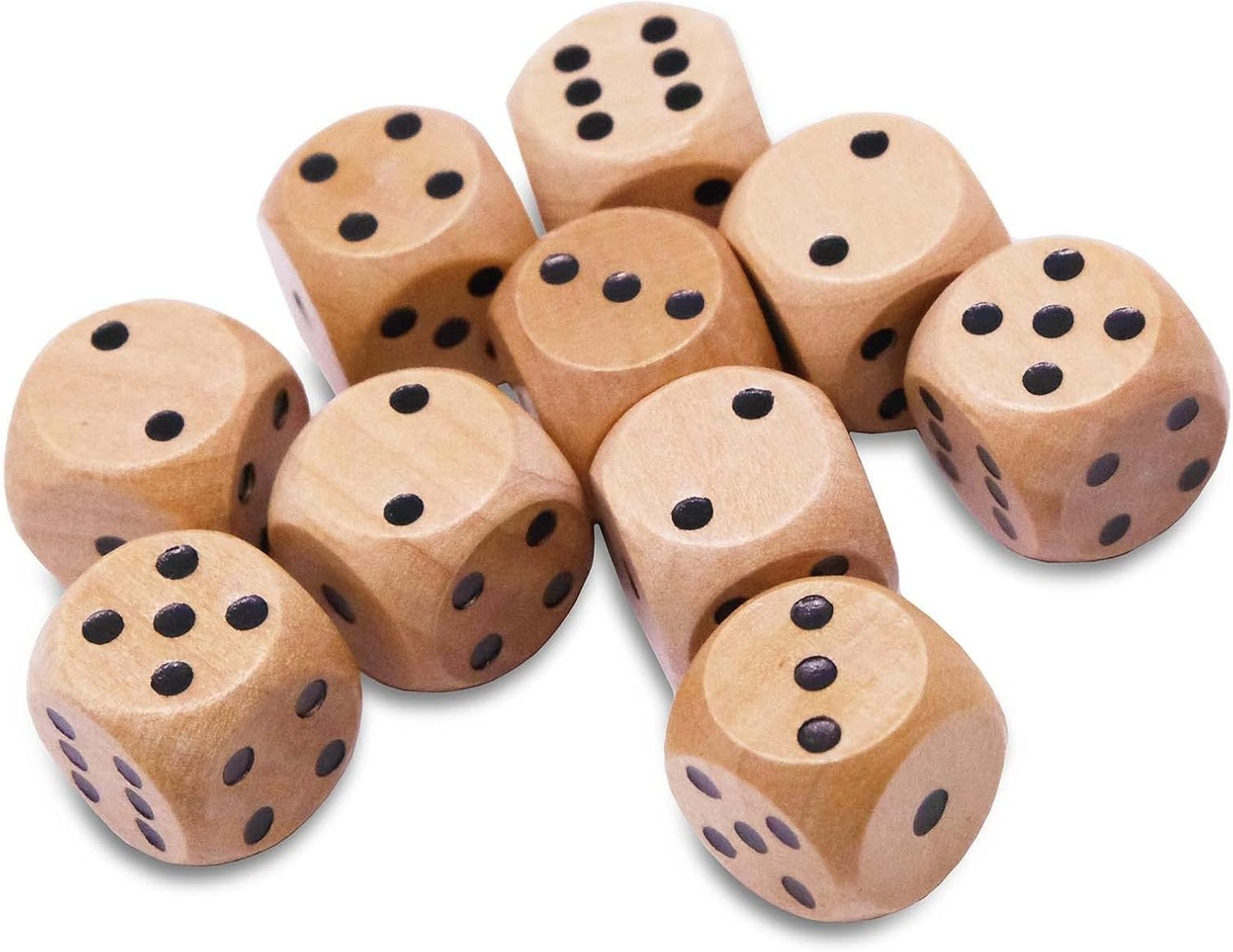 10 Pack Wooden Dice Set – Standard 16mm 6 Sided – Perfect for Board Games and…