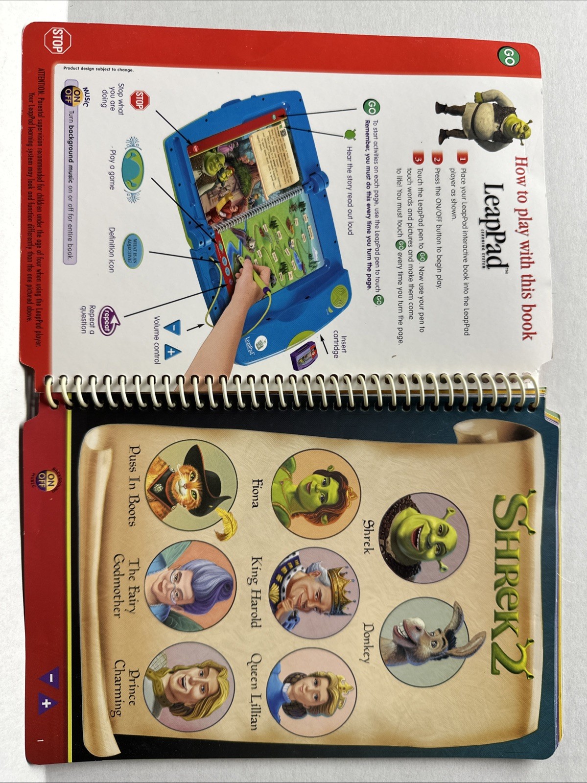Shrek 2 LeapFrog LeapPad Reading Storybook & Cartridge 2nd Grade LEAP FROG PAD