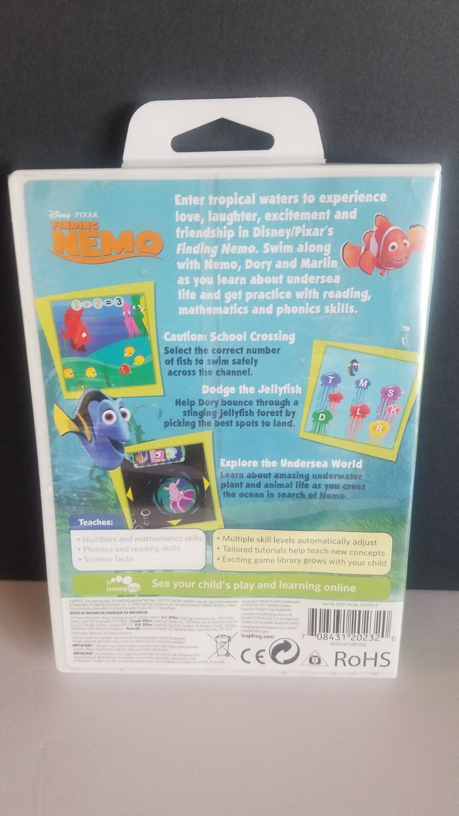 Leapster, Leapster 2 Finding Nemo Learning Game Pre-K/K, 4-6Years New!