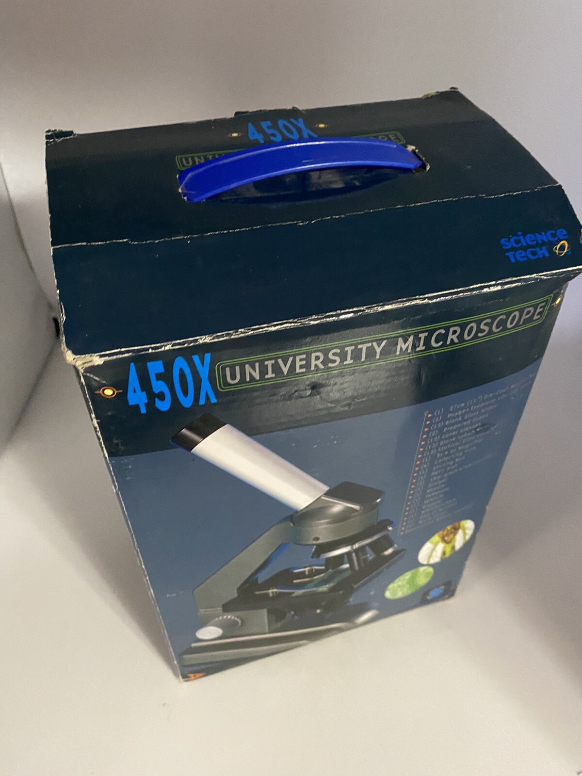 VINTAGE 1967 Science Tech 450X UNIVERSITY MICROSCOPE MYGES Eyepiece 10X-15X zoom