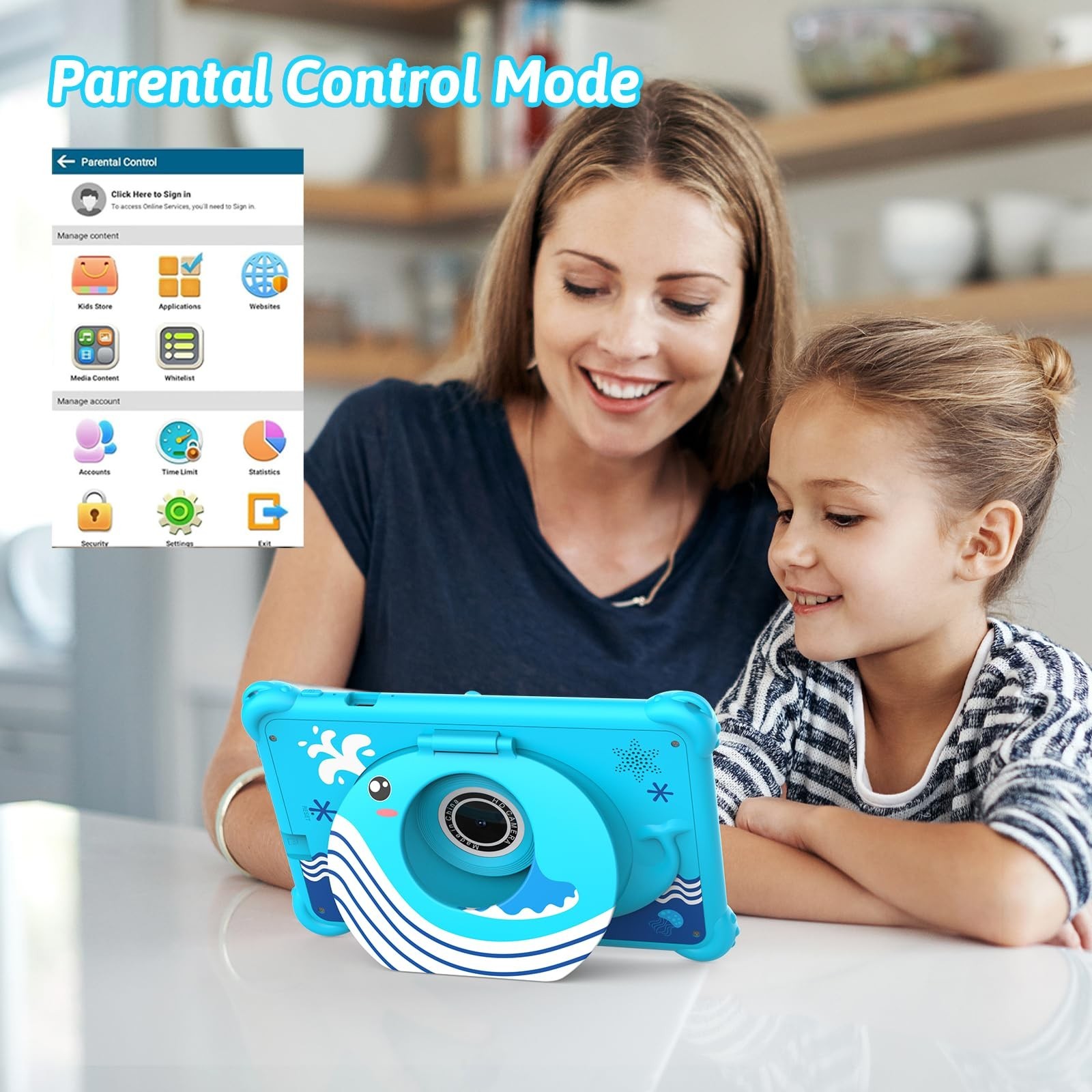 7-inch Kids Tablet for Toddlers, Android 12, 4GB RAM, 32GB ROM, WiFi, Bluetoo…