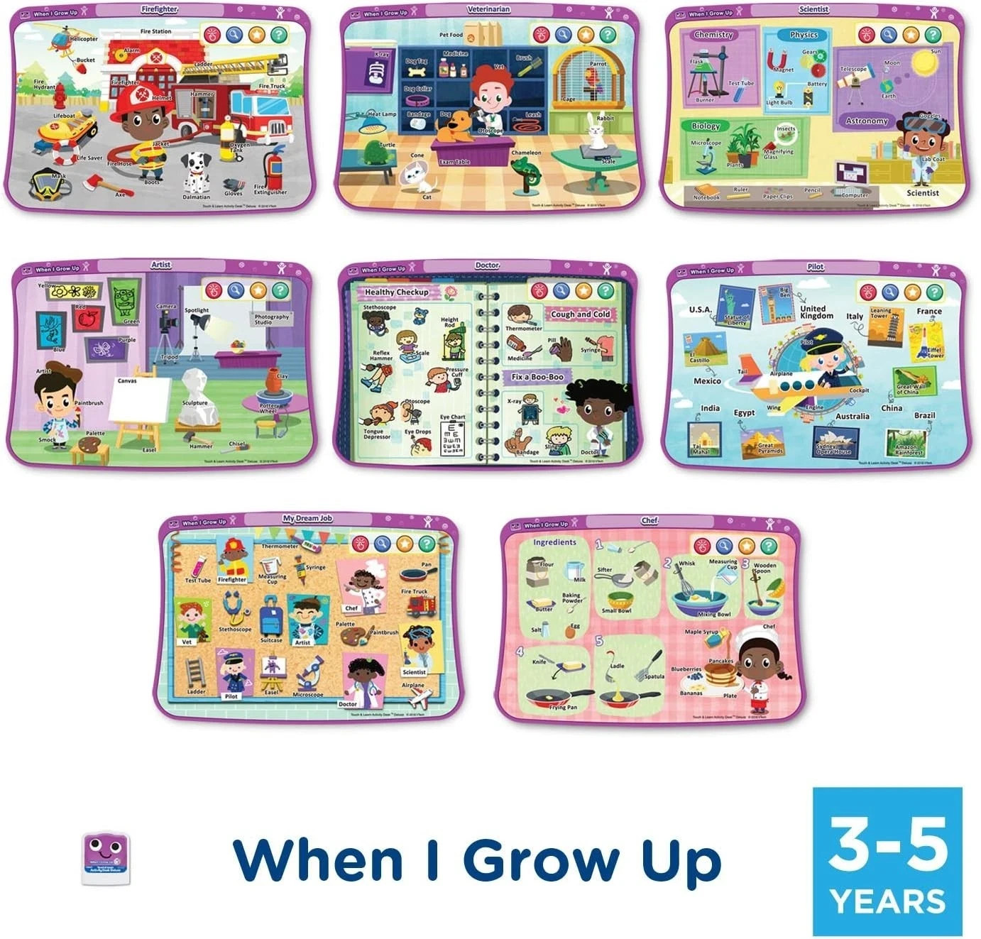 VTech Activity Desk 4-in-1 Kindergarten Expansion Pack Bundle for Age 3-5