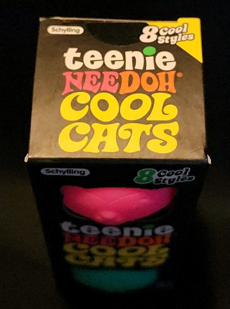 Schylling Teenie NeeDoh Cool Cats 3-Pack Stress Toy New Authentic Random Colors