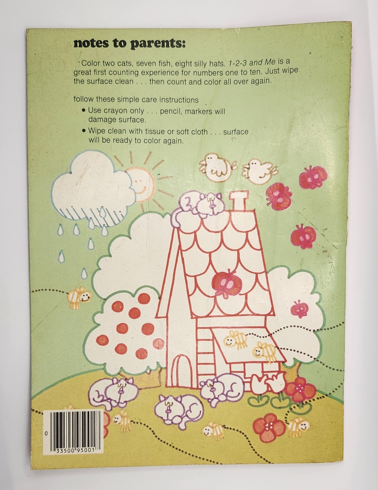 1979 The Scribbler’s Color & Wipe-Off Book 1-2-3 and Me Preschool Learning [G]