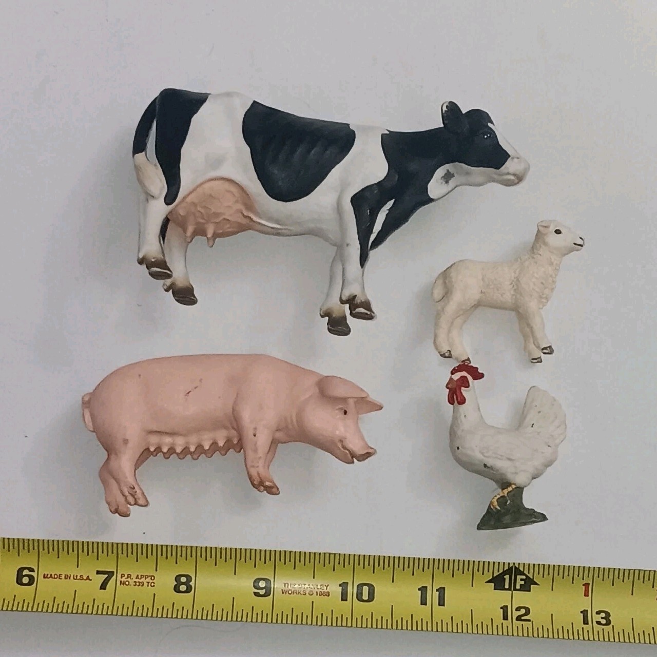 Lot Of 4 Schleich Farm Animals 13288 Adult Female Pig • Cow • Lamb • Chicken