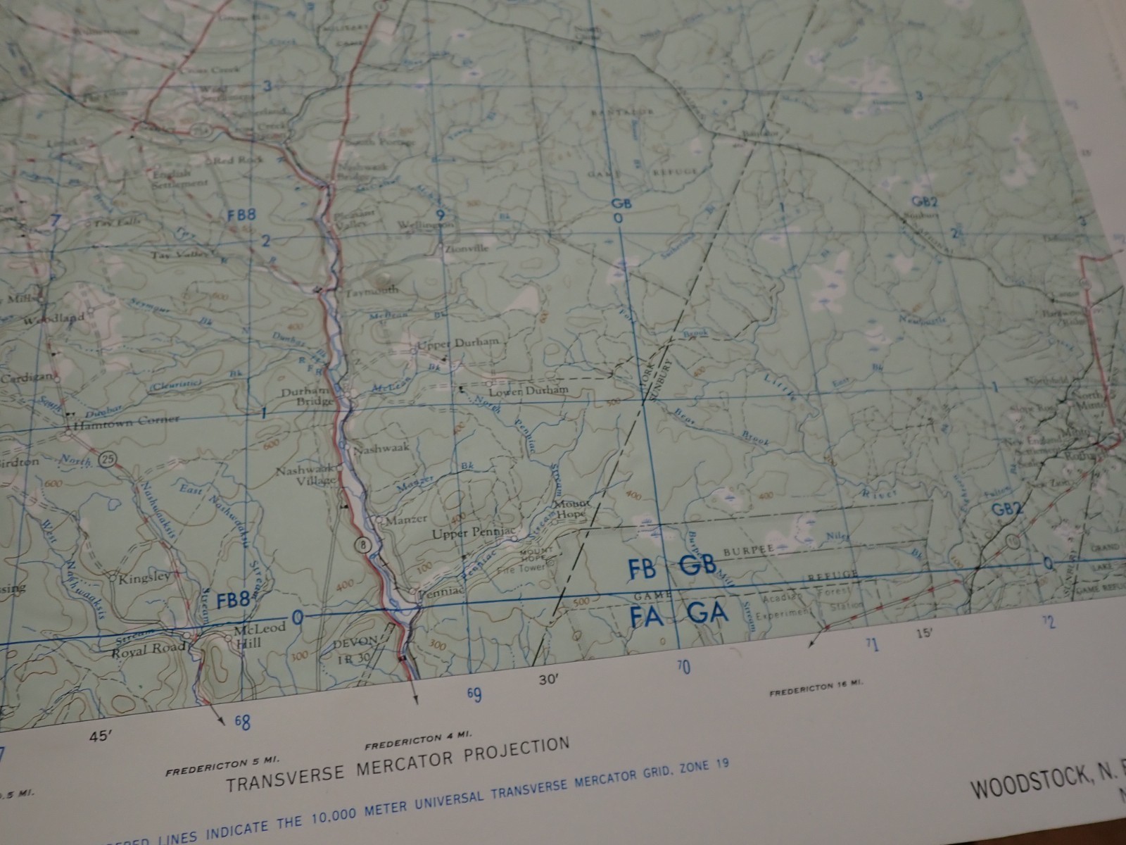 Hubbard Scientific Raised Relief Map Unframed 29″ Woodstock Maine NL 19-6