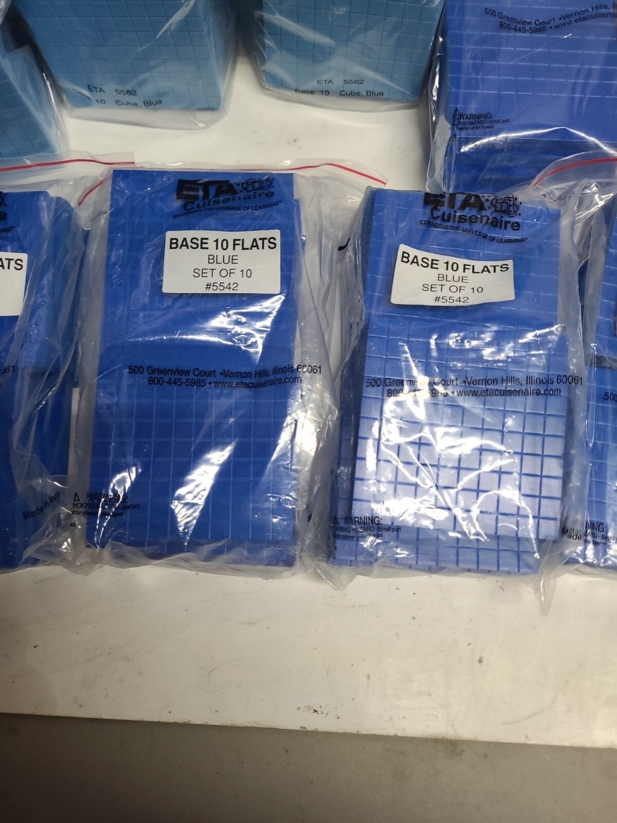 ETA Cuisenaire( Base 10 Flats Blue SET and Base 10 Cube Plastic ) Lot