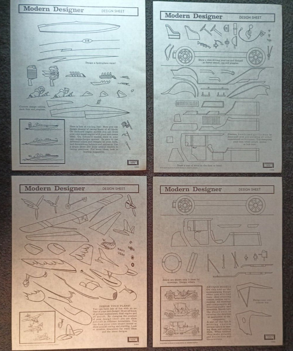 1965 Modern Designer #8264 tracing transparencies 8 1/2 x 11 homeschooling art