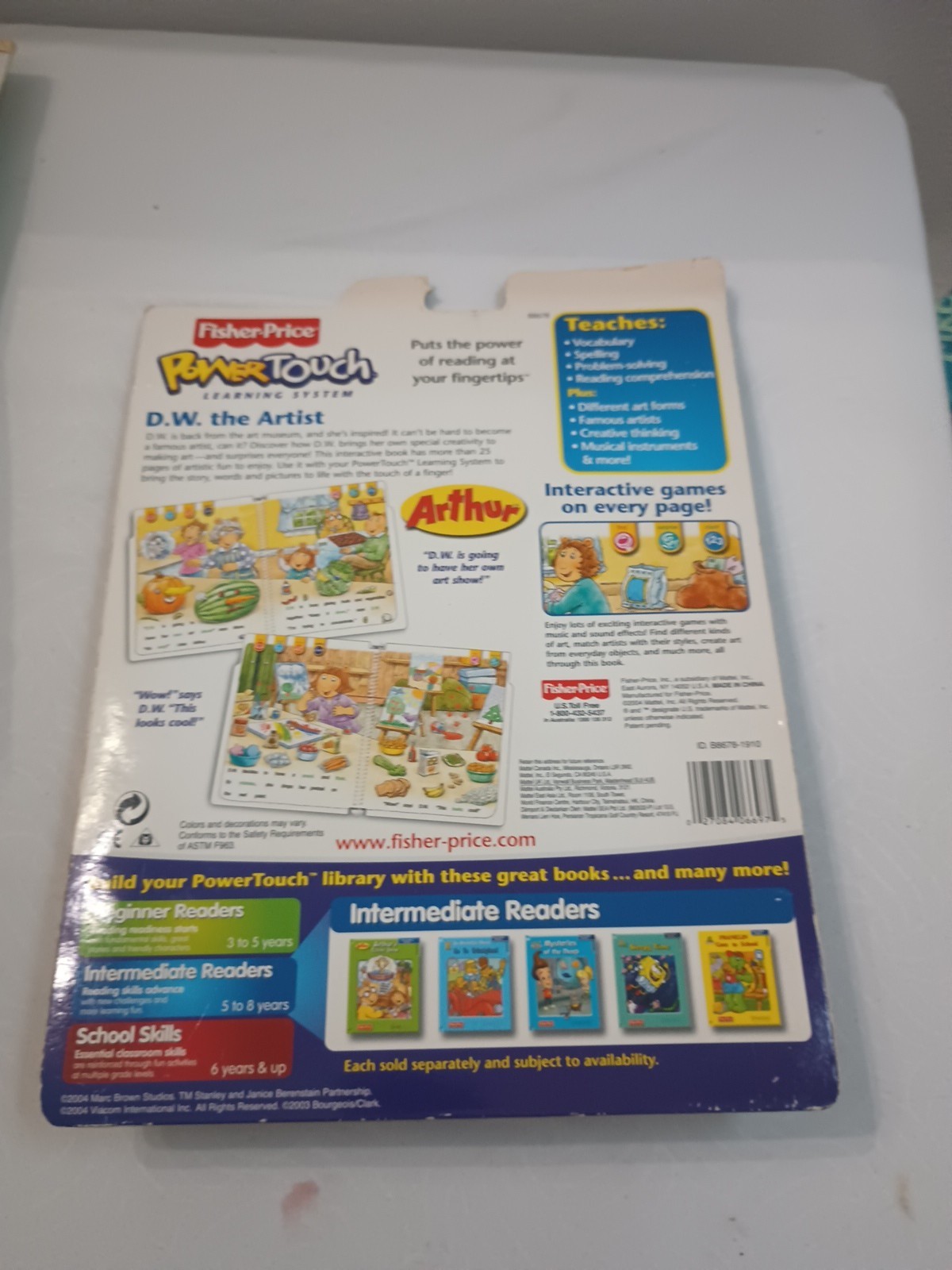 3 Fisher-Price Power Touch Books & Cartridges Elmo & Science Grade 3-6 up.