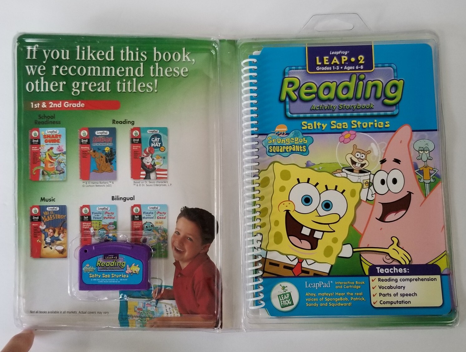 LeapFrog LeapPad Spongebob Squarepants Salty Sea Stories Storybook & Cartridge