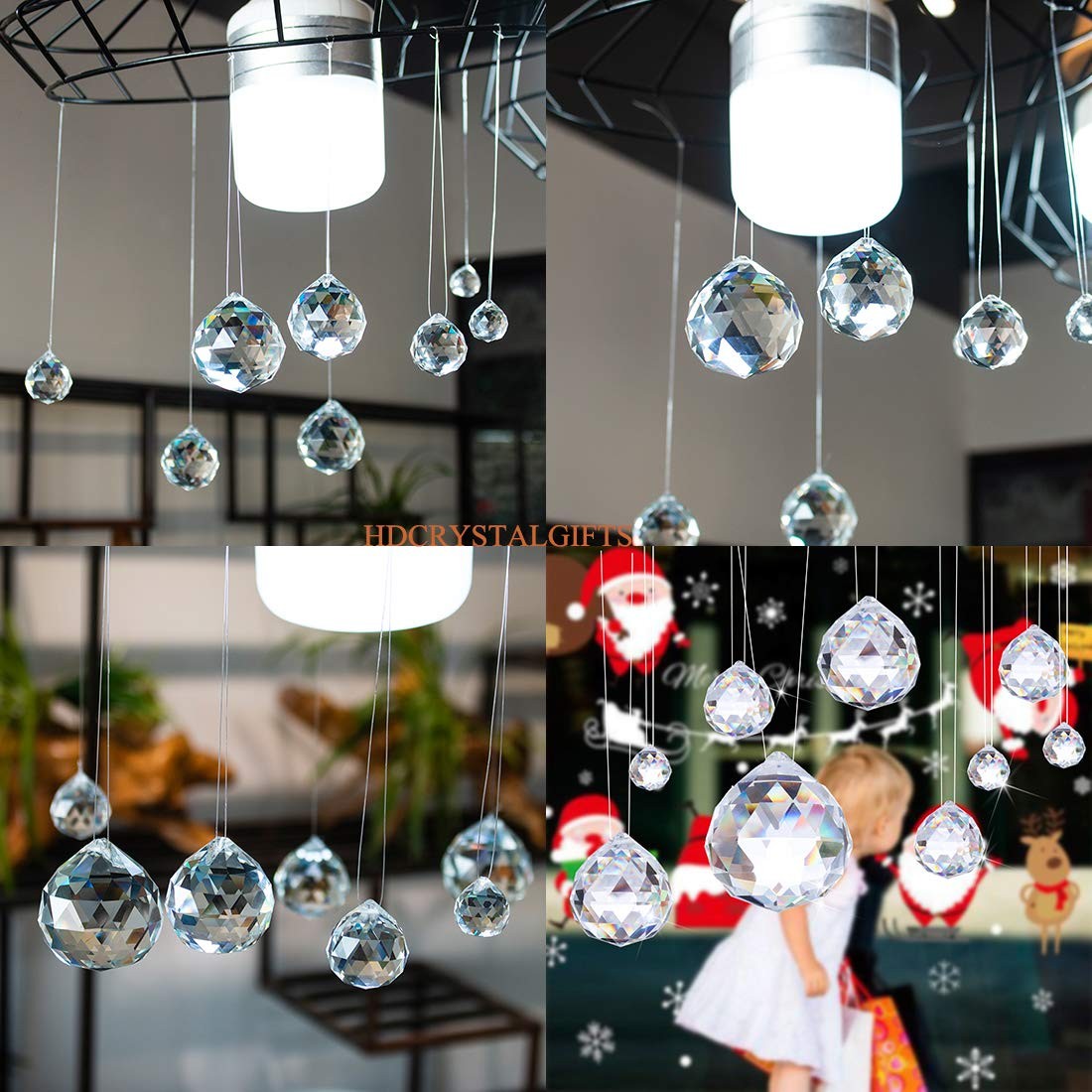 50Mm Clear Crystal Ball Prisms Pendant Suncatcher Hanging Drop Chandelier