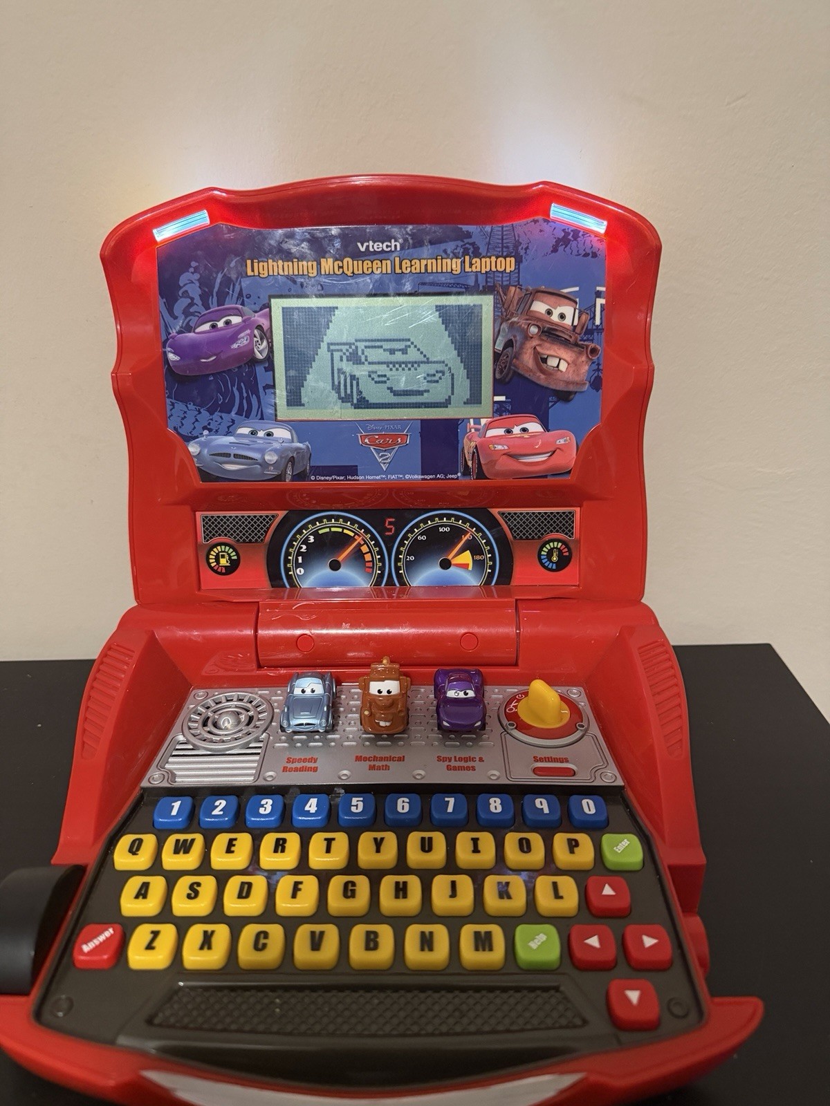 Disney Pixar Cars 2 Lightning McQueen VTech Learning Laptop W/ Mouse Works