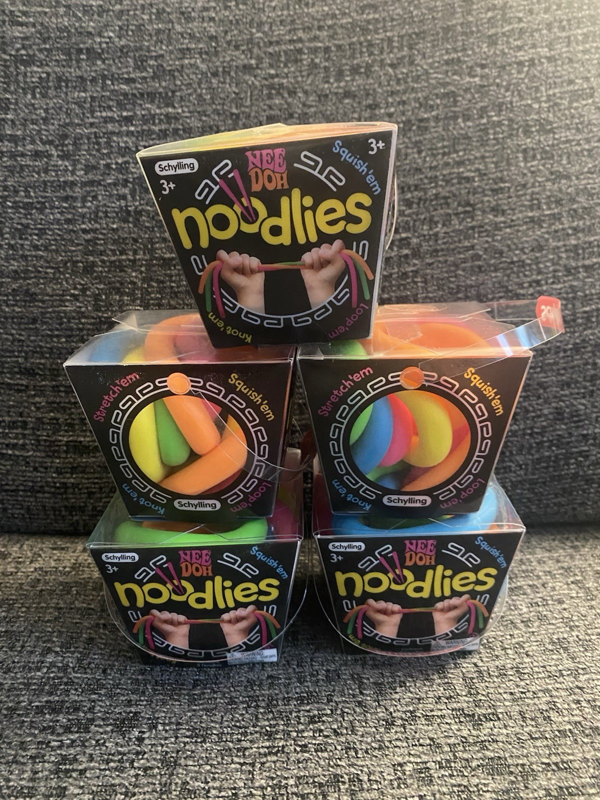 NeeDoh Noodlies Schylling Fidget Sensory Squishy Stretchy Noodles Lot Of 5 New