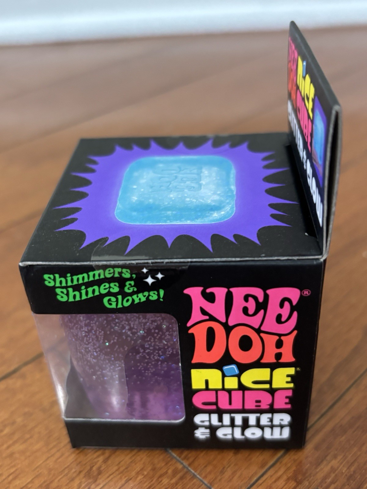 PURPLE NeeDoh Nice Cube Glitter & Glow, Nee Doh Squishy, Glowing Ice Cube Viral
