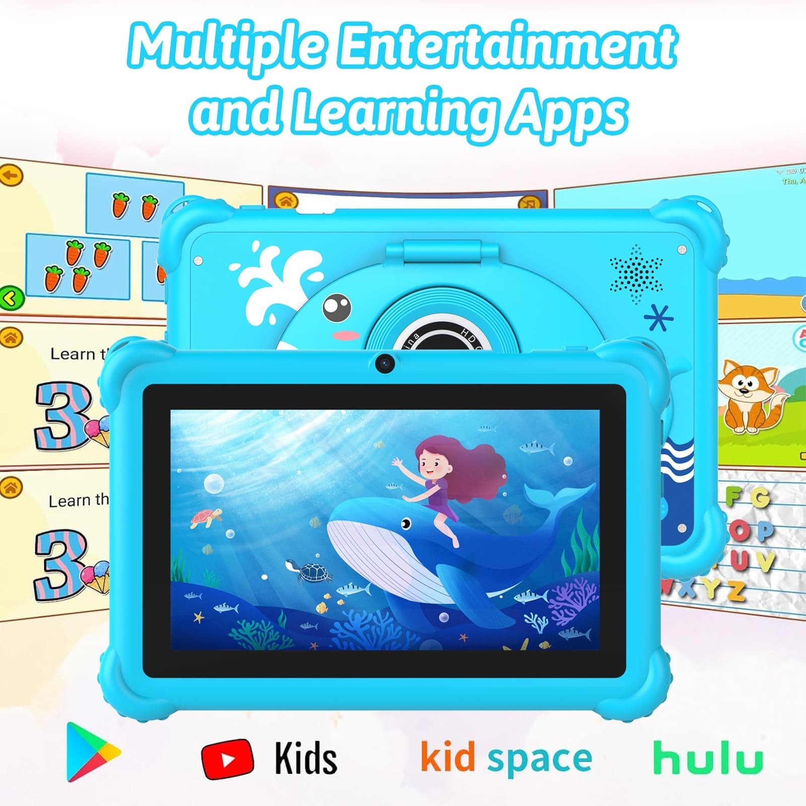 7-inch Kids Tablet for Toddlers, Android 12, 4GB RAM, 32GB ROM, WiFi, Bluetoo…