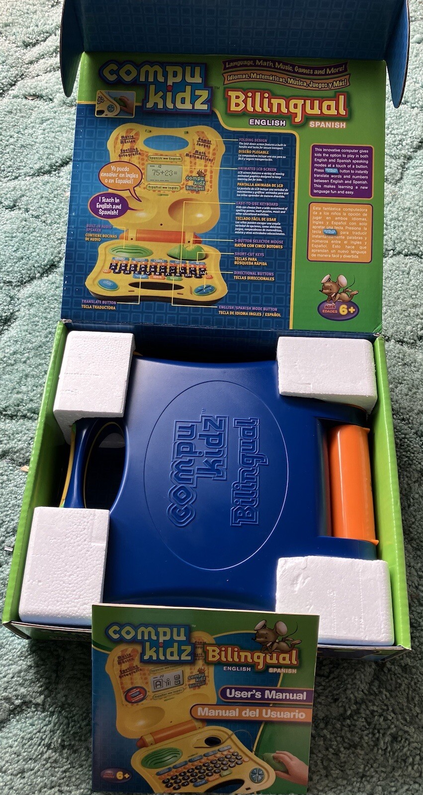 CompuKidz Bilingual English Spanish Translator Learning Game Computer Age 6+ NIB