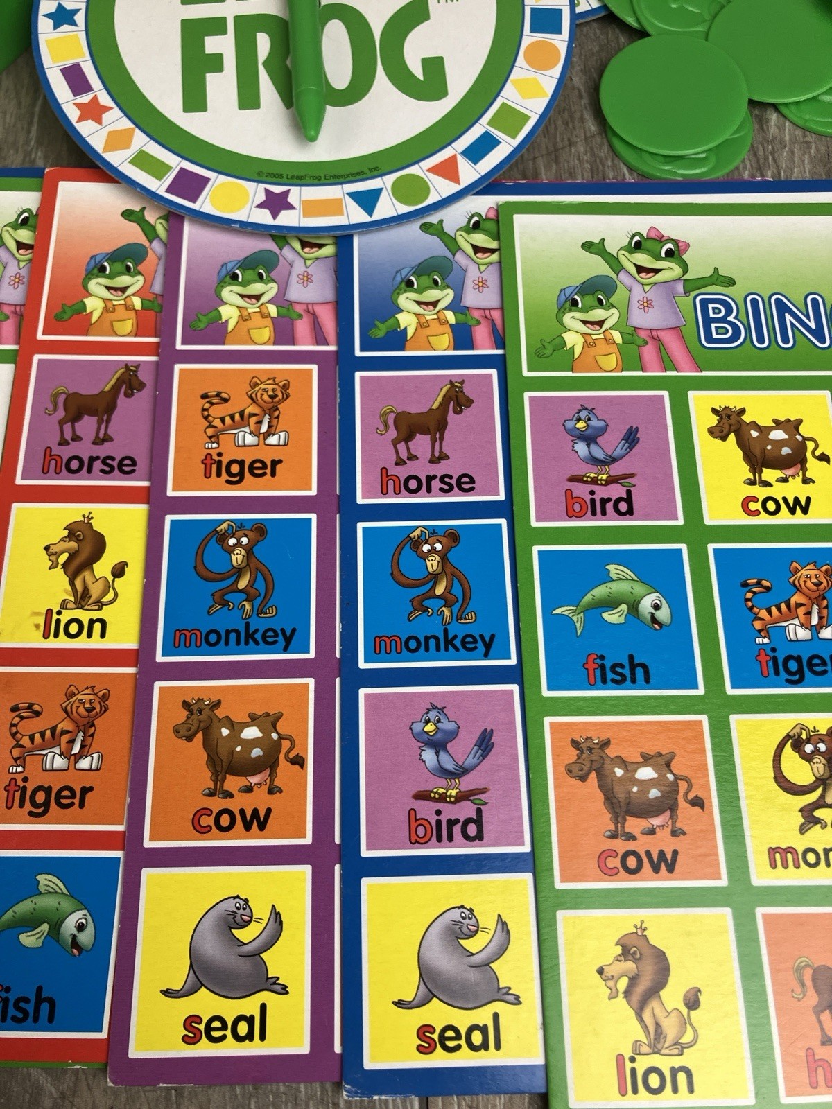 Leap Frog Bingo Learning Game Shapes Animals Numbers