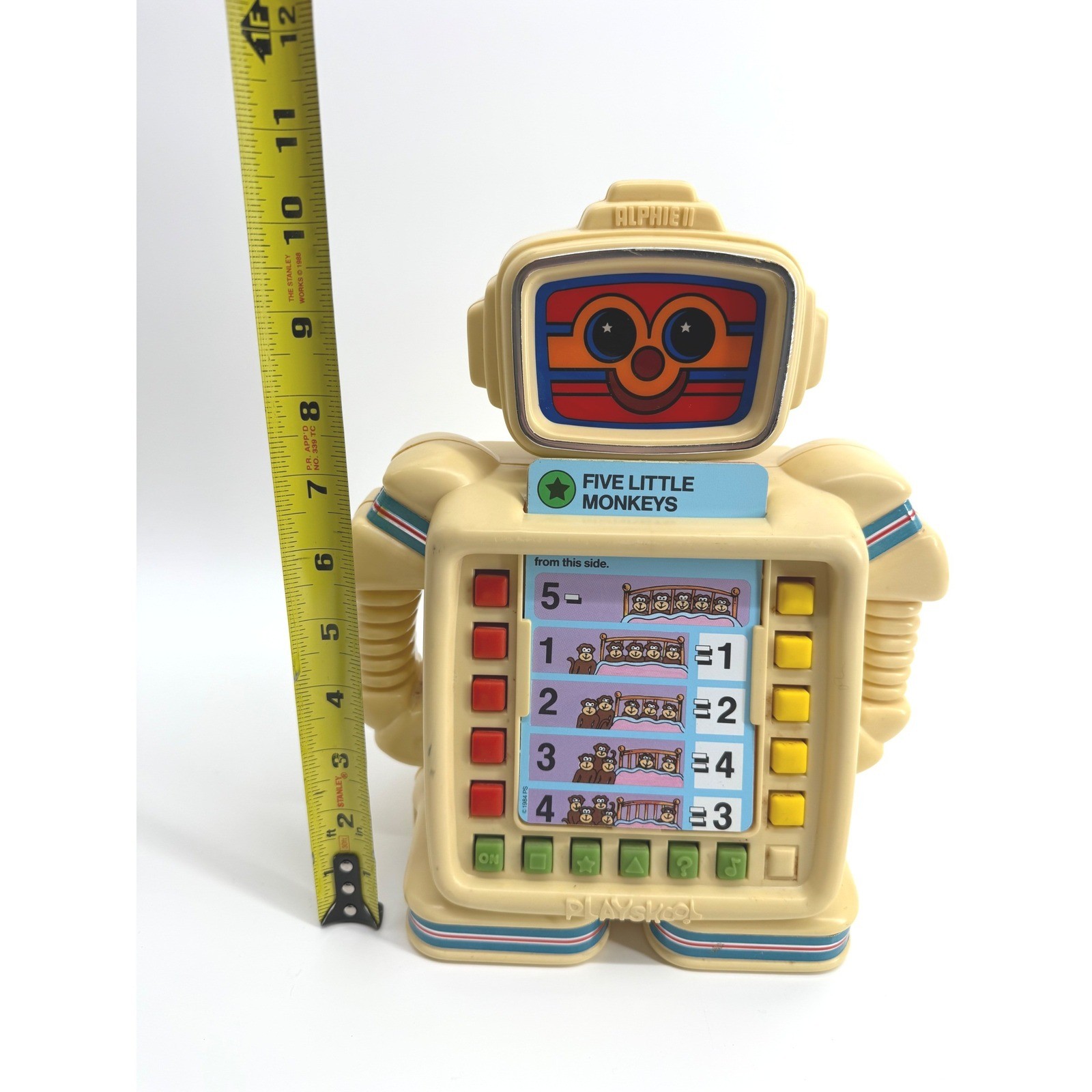 Vintage 1984 Playskool Alphie II Electronic Robot Learning Toy With 7+ Cards