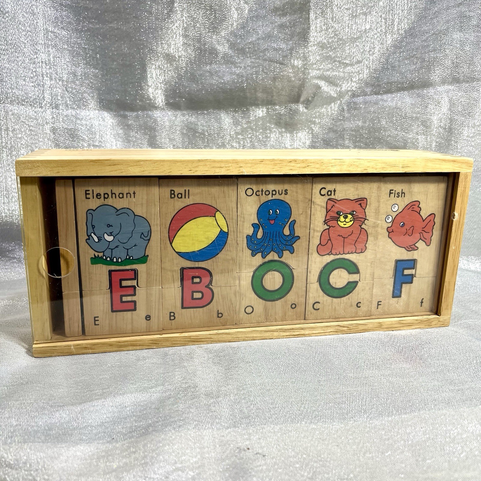 LEARNING RESOURCES Alphabet Letters Pictures Wooden Puzzle Toy for Kids