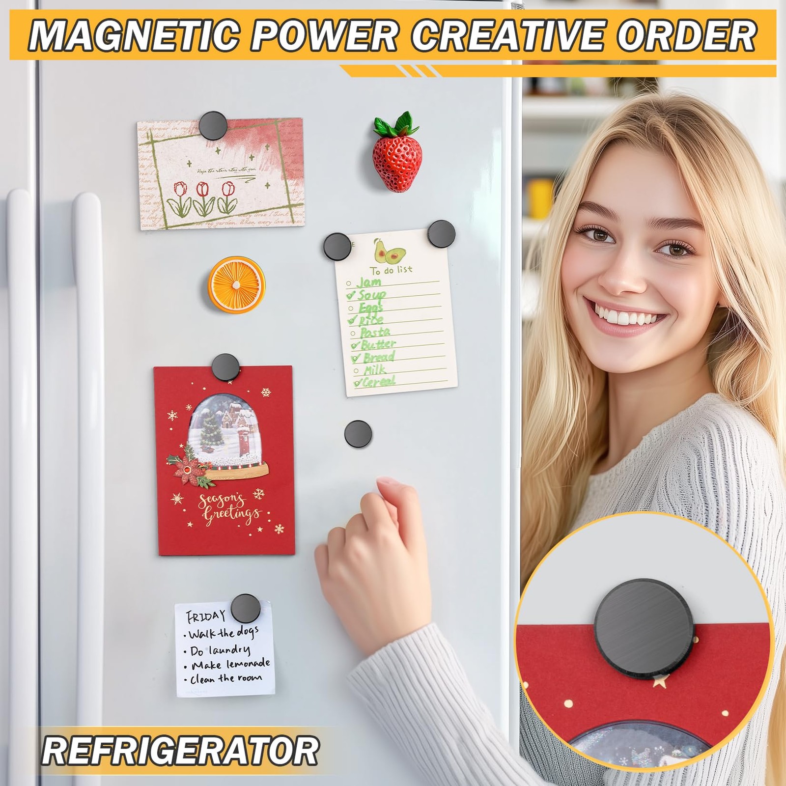 FINDMAG 20Pcs Magnets for Crafts with Adhesive Backing, Round Ferrite Craft
