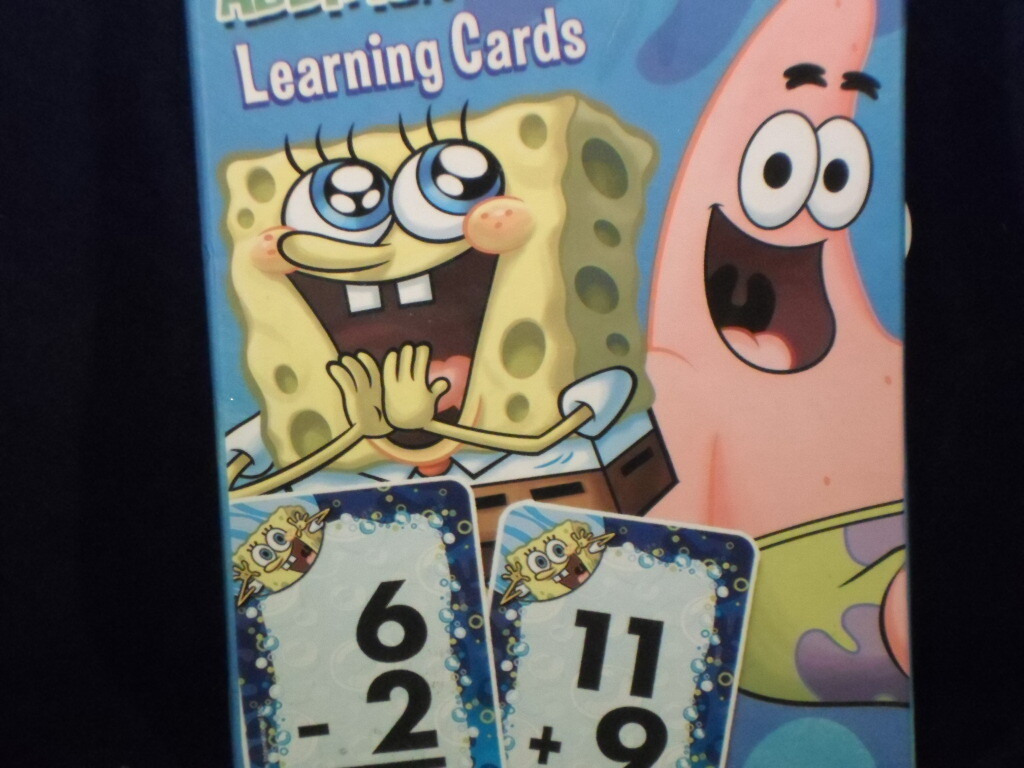 SPONGE BOB Square Pants Add & Subtract Learning Flash Cards + Stickers S13-6
