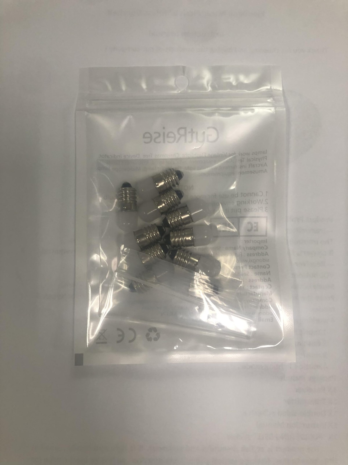 E10 LED Bulbs 6V Cold White,10pcs AC/DC E10 Miniature Screw LED Lamps 0.5Watt…