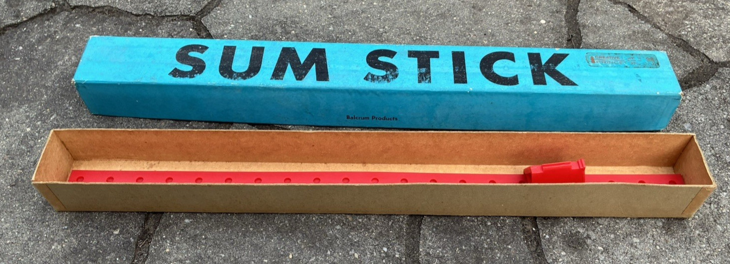 Brumco Products VINTAGE Math SUM STICK with Box – Math Adding Tool RARE 1960s?