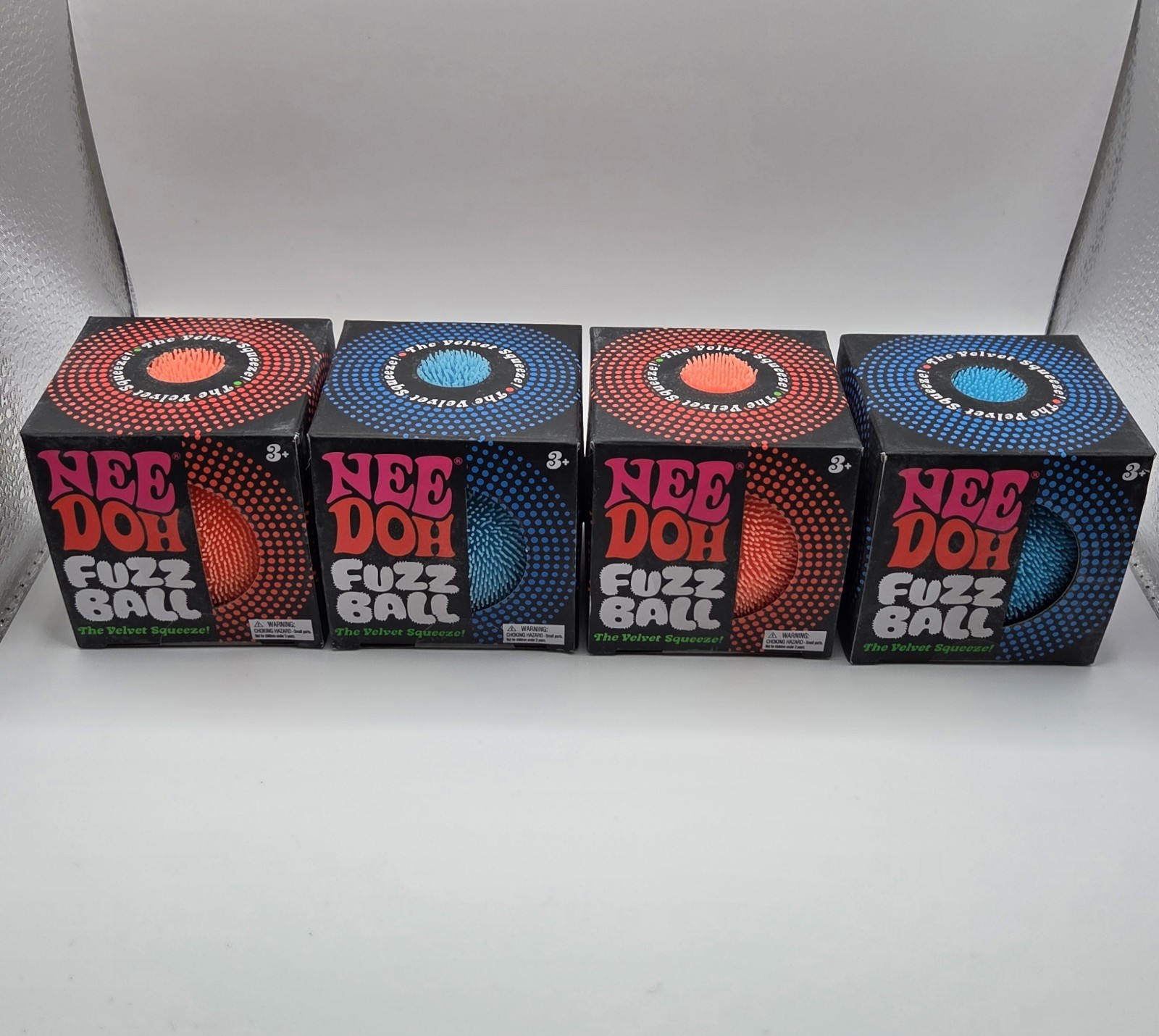 Lot Of 4: Needoh Fuzz Ball The Velvet Squeeze