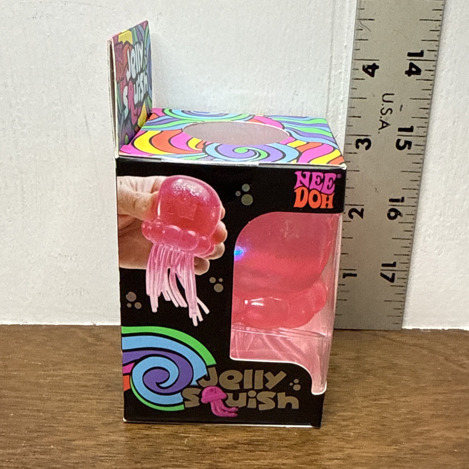 Schylling NeeDoh PINK JELLY SQUISH Sparkle Jellyfish Squishy Nee Doh AUTHENTIC