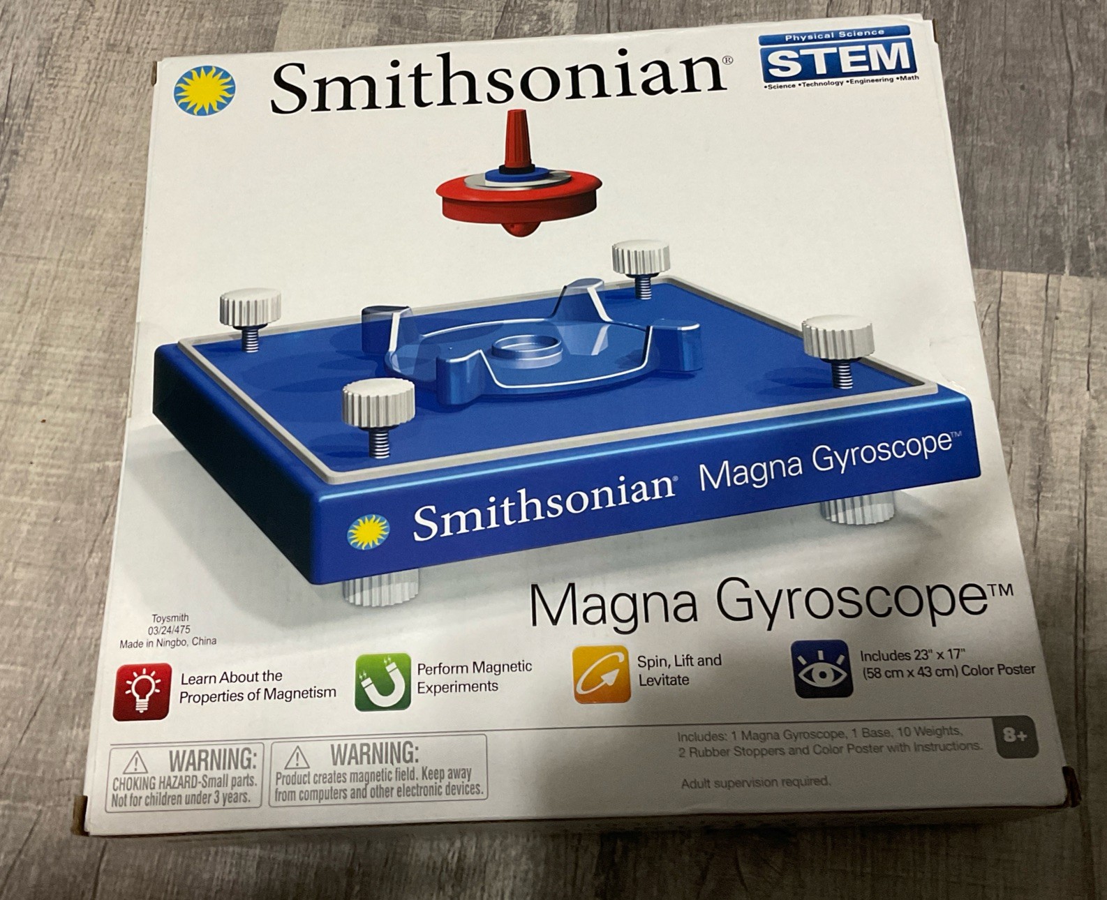 Smithsonian Science Activities Magna Gyroscope Blue New